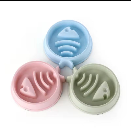 🐱 Gamelle Anti-Glouton Motif Poisson pour Chat
