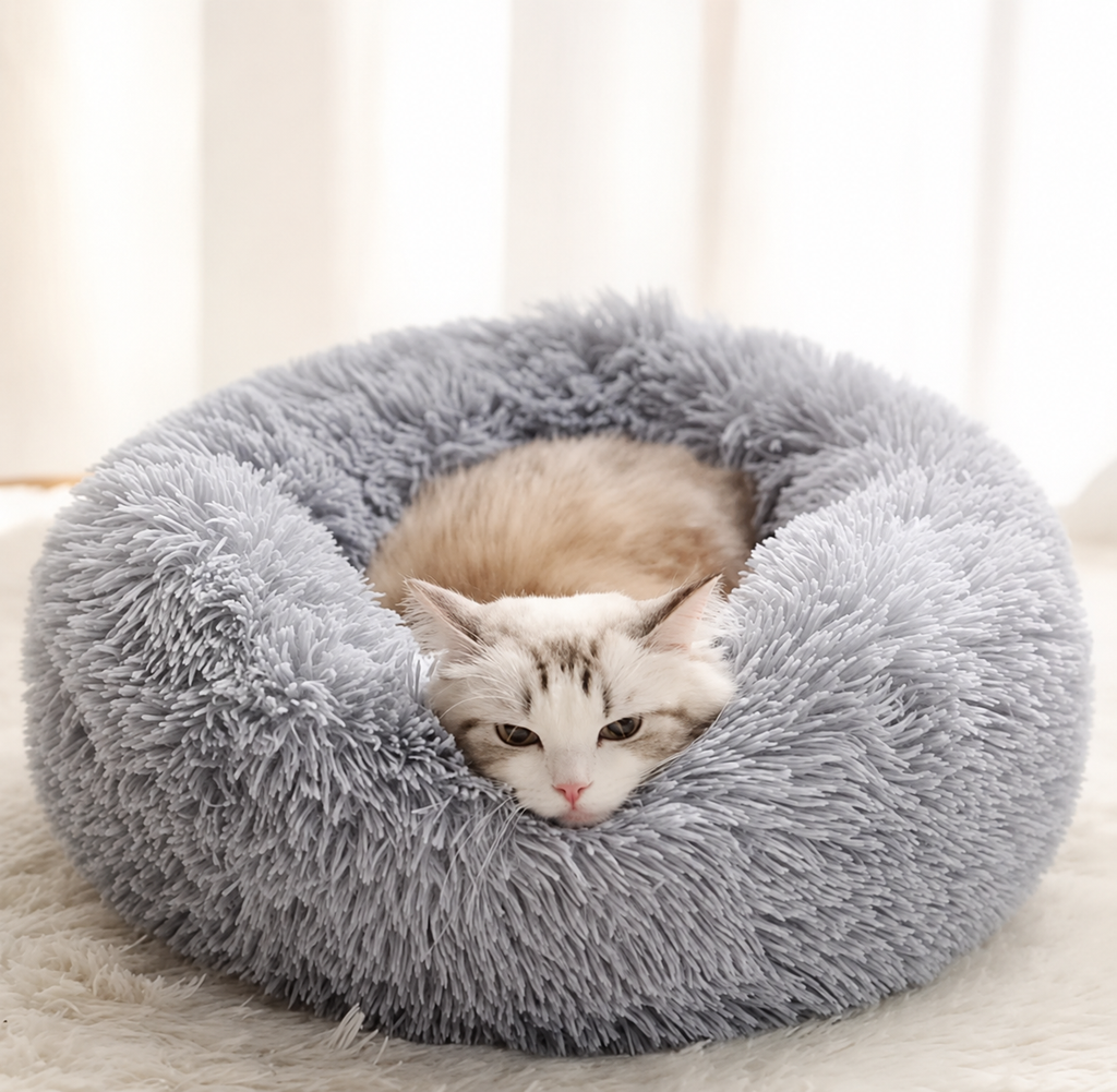 🐾 Panier Cocoon Anti-Stress Ultra Doux pour Chien &