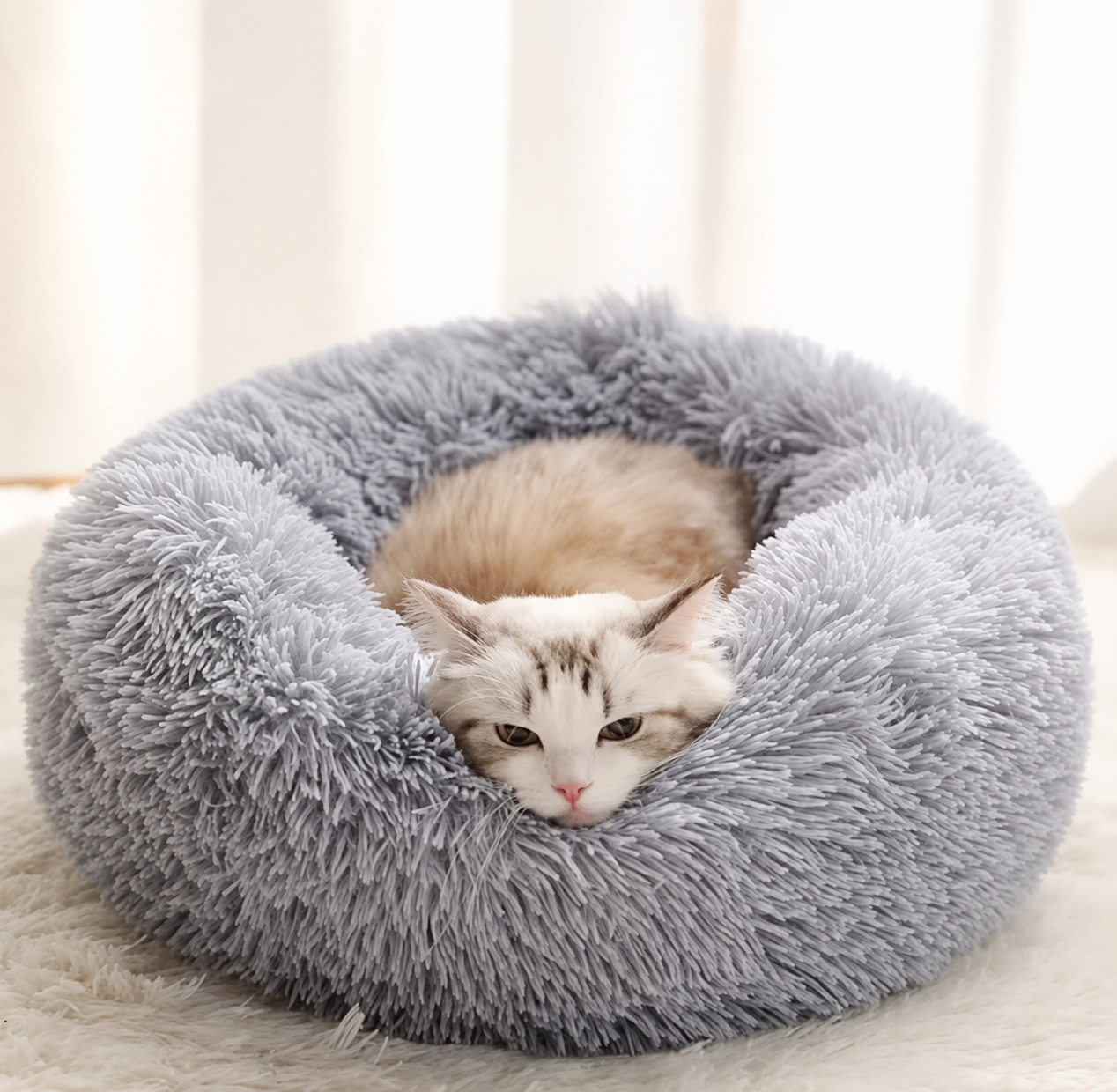 🐾 Panier Cocoon Anti-Stress Ultra Doux pour Chien &