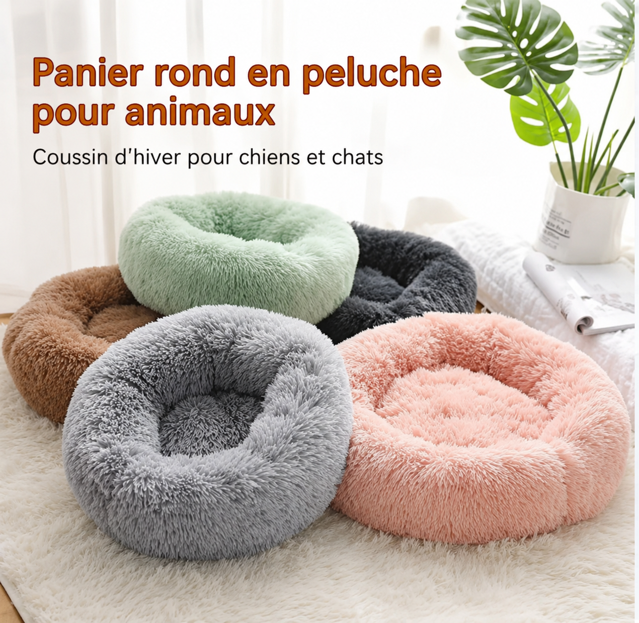 🐾 Panier Cocoon Anti-Stress Ultra Doux pour Chien &